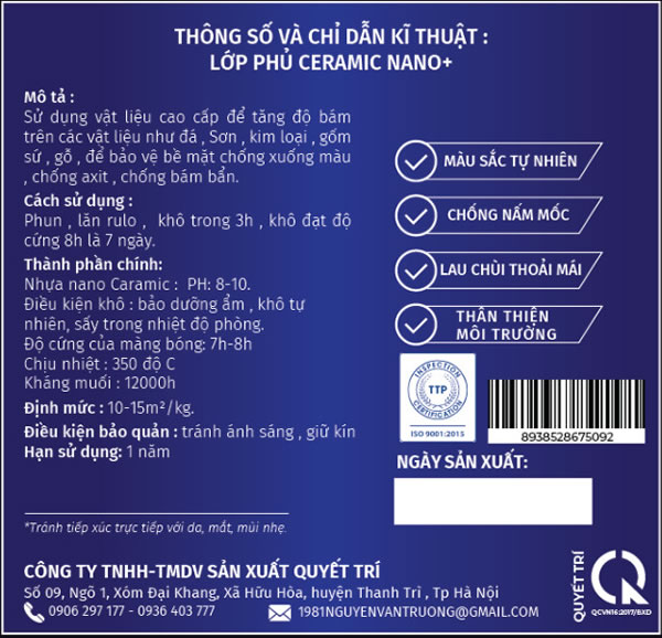 Hướng dẫn sử dụng chất phủ Ceramic Nano