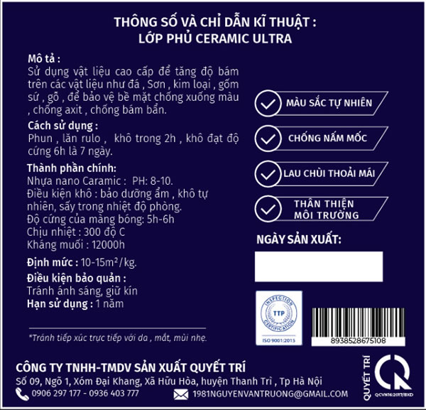 Hướng dẫn sử dụng chất phủ Ceramic Ultra